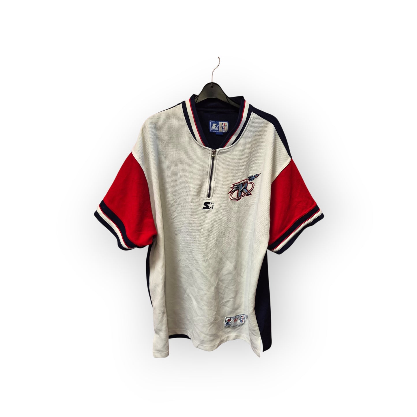 Starter Houston Rockets NBA Short Sleeve 1/4 Zip Sideline Jersey, Size XXL