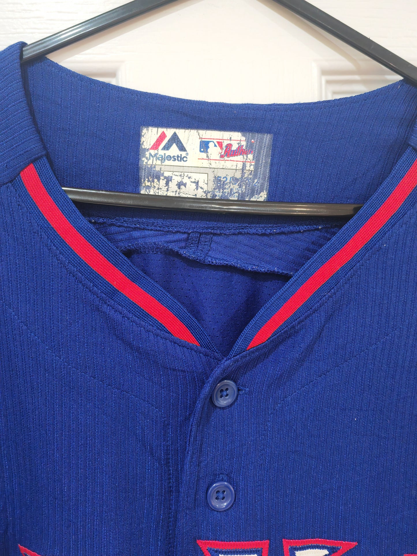 Majestic Texas Rangers MLB Baseball Jersey, Blue, Size 52/XL