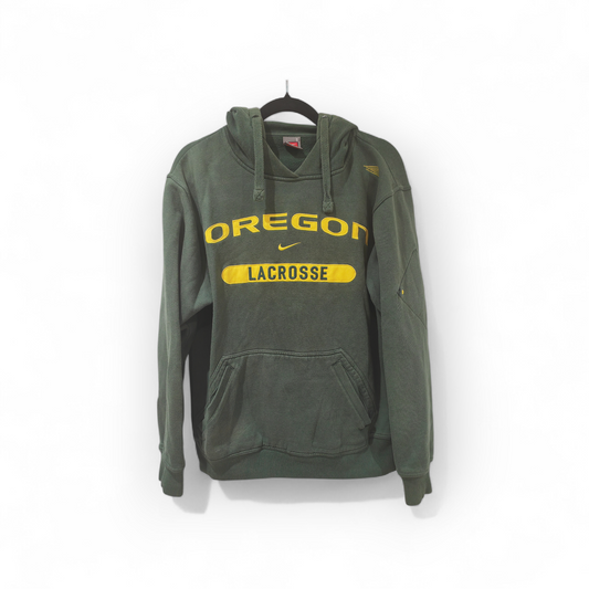 Nike Oregon Ducks NCAA Lacrosse Pullover Hoodie, Green, Size Small