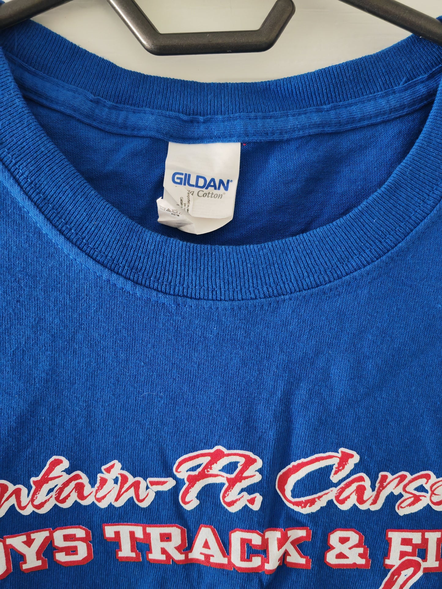 Gildan Colorado State Track & Field Short Sleeve T Shirt, Blue, Size XL