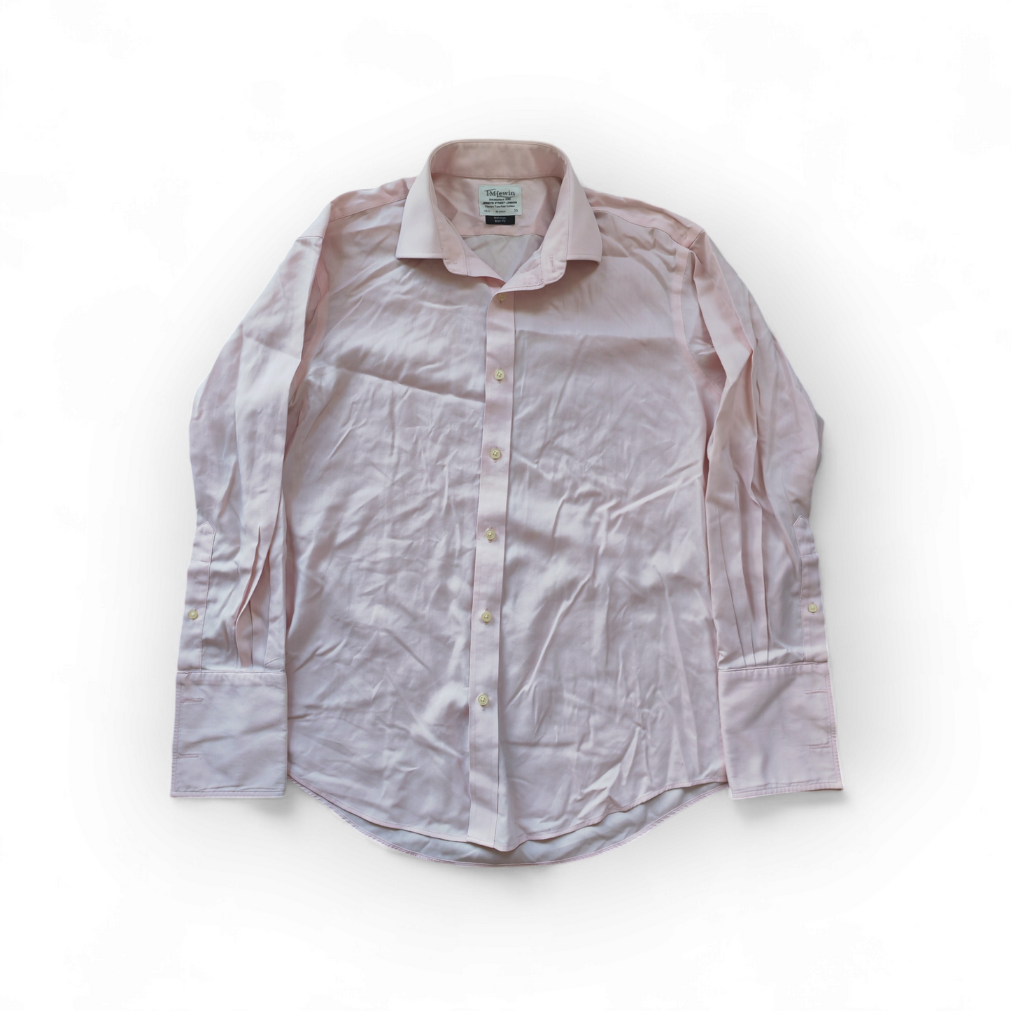 T.M Lewin Slim Fit Long Sleeve Button Up Formal Shirt, Pink, Size 16.5 Collar
