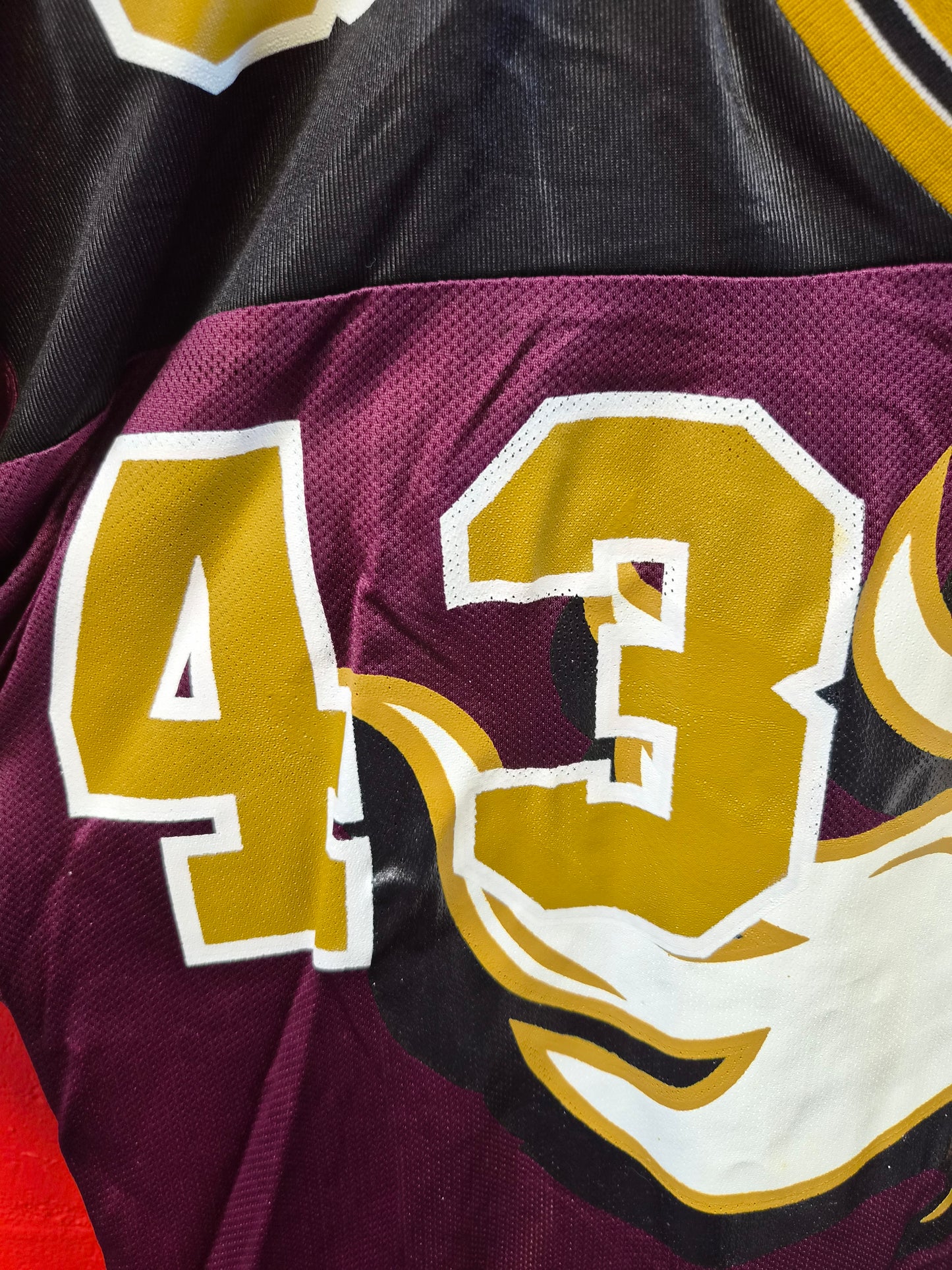 Fab-Knit Rhein Fire NFL Europe Jersey, #43, Burgundy, Size XL