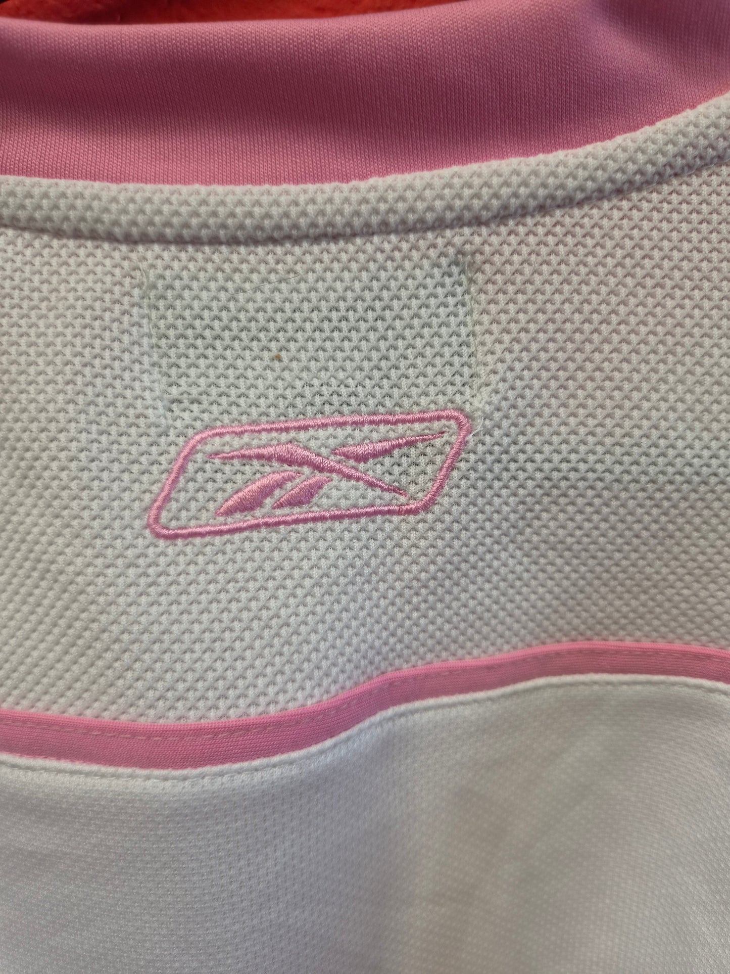 Youth Girls Reebok Detroit Red Wings NHL Hockey Jersey, White/Pink, Size YL