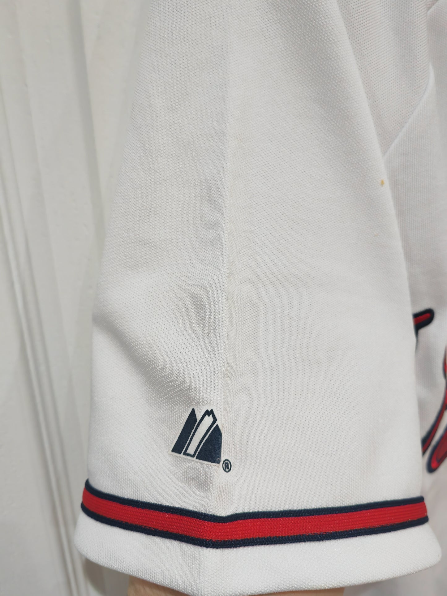 Majestic Atlanta Braves MLB Baseball Jersey, White, Size Large