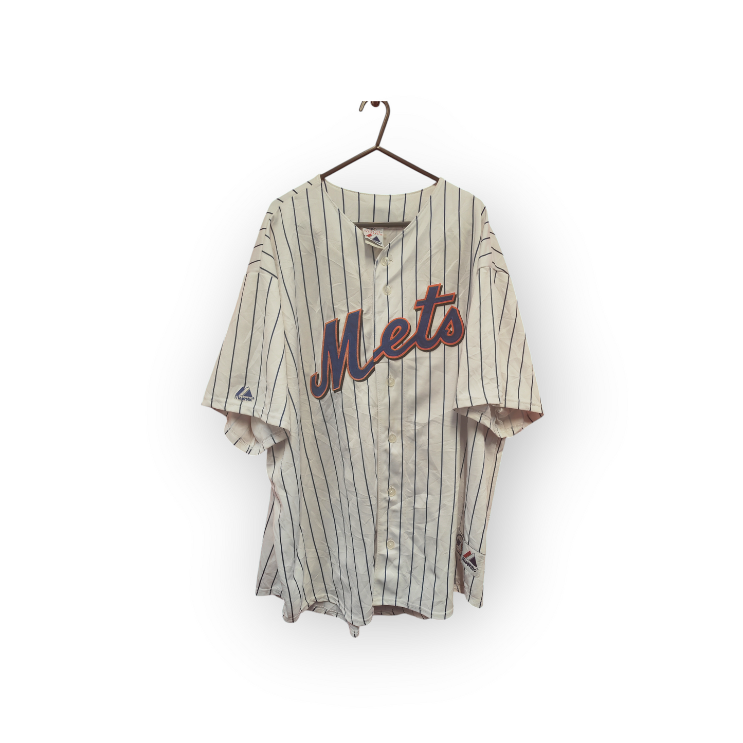 Majestic New York Mets MLB Baseball Jersey, #57 Santana, White/Blue, Size XL/XXL