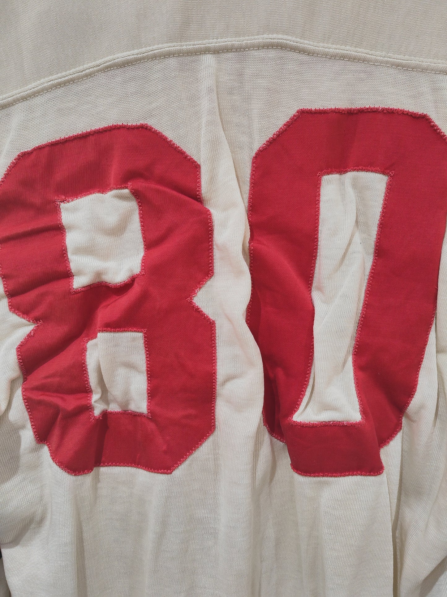 Tom Harmer Athletic Equipment 60s American Football Jersey #80, Off White, Size Large