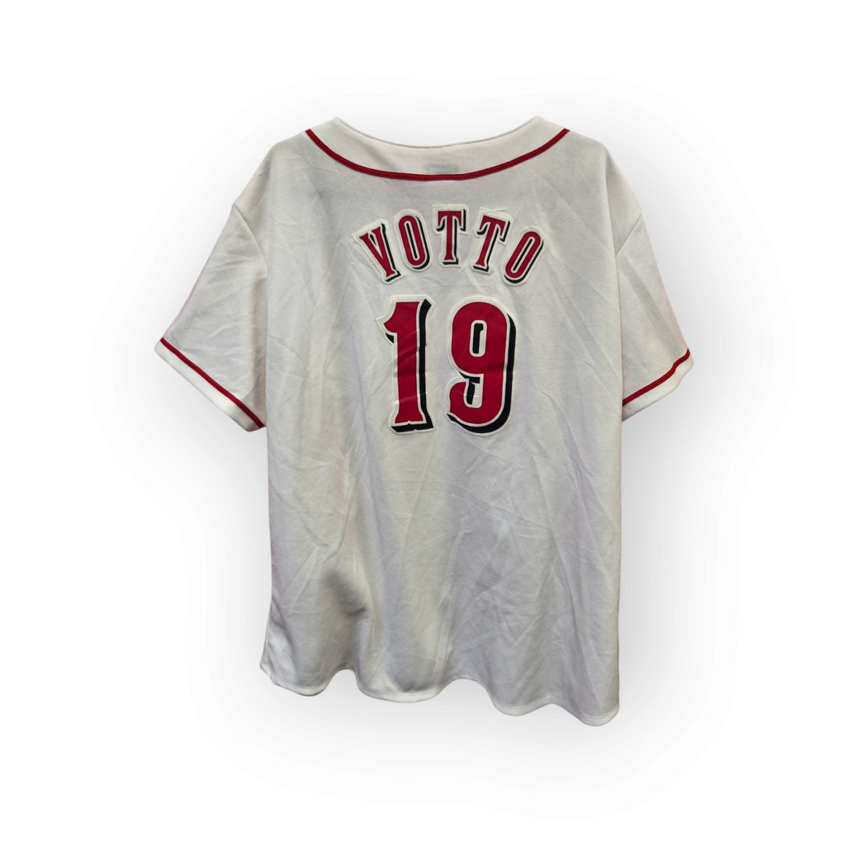 Women's Majestic Cincinatti Reds MLB Baseball Jersey, #19 Votto, White, Size XL