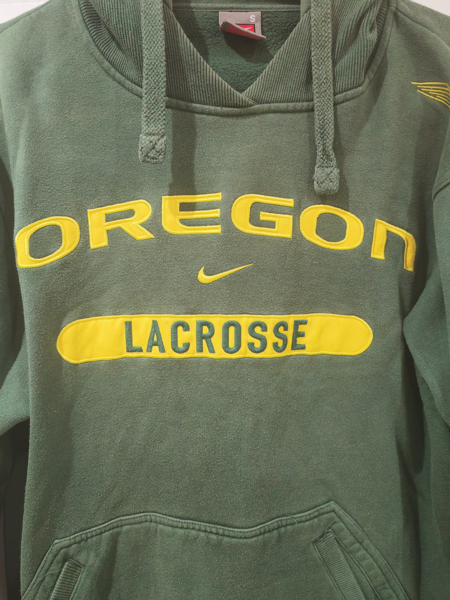 Nike Oregon Ducks NCAA Lacrosse Pullover Hoodie, Green, Size Small