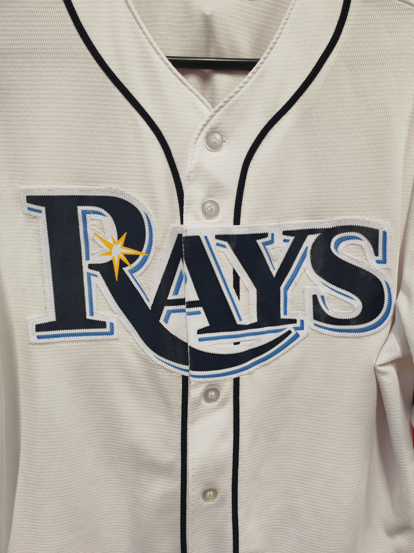 Majestic Tampa Bay Rays MLB Baseball Jersey, White, Size Medium