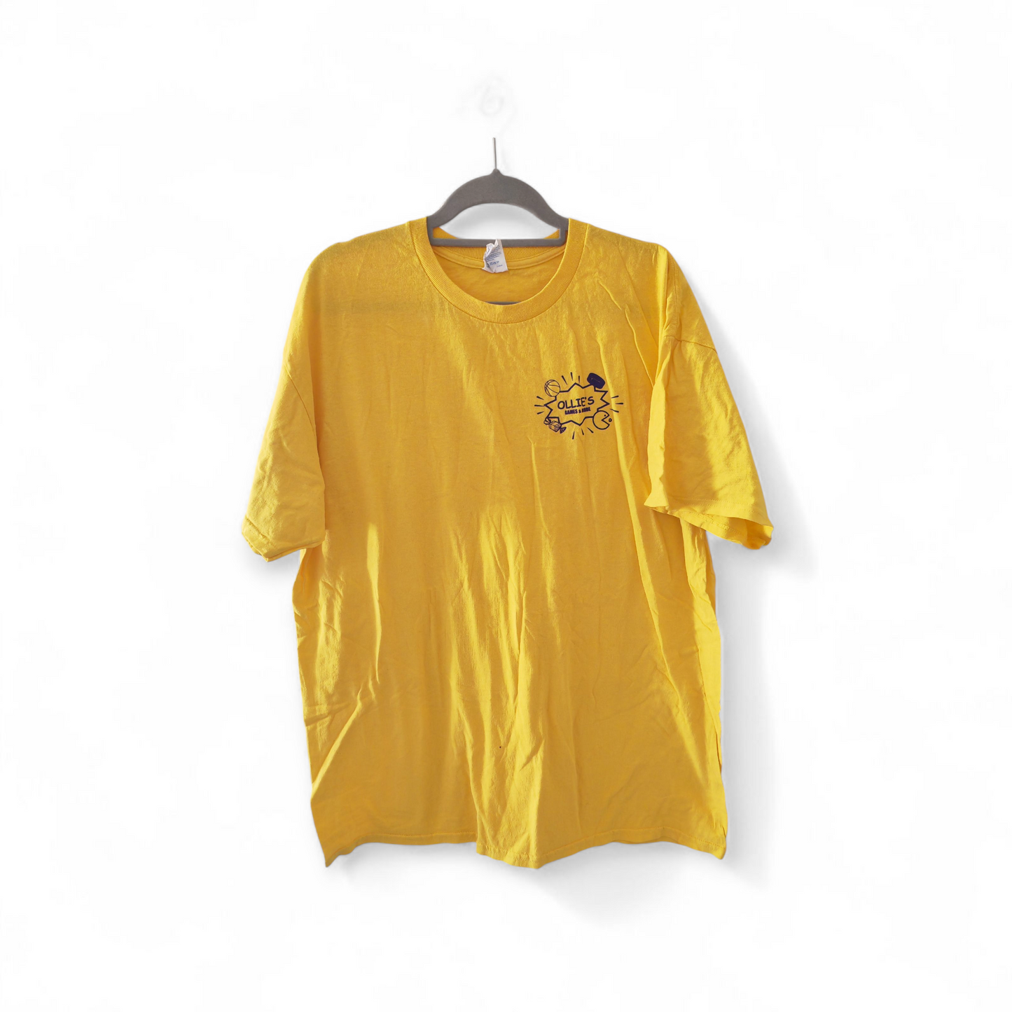 Gildan Ollie's Games & More Short Sleeve T Shirt, Yellow, Size XL