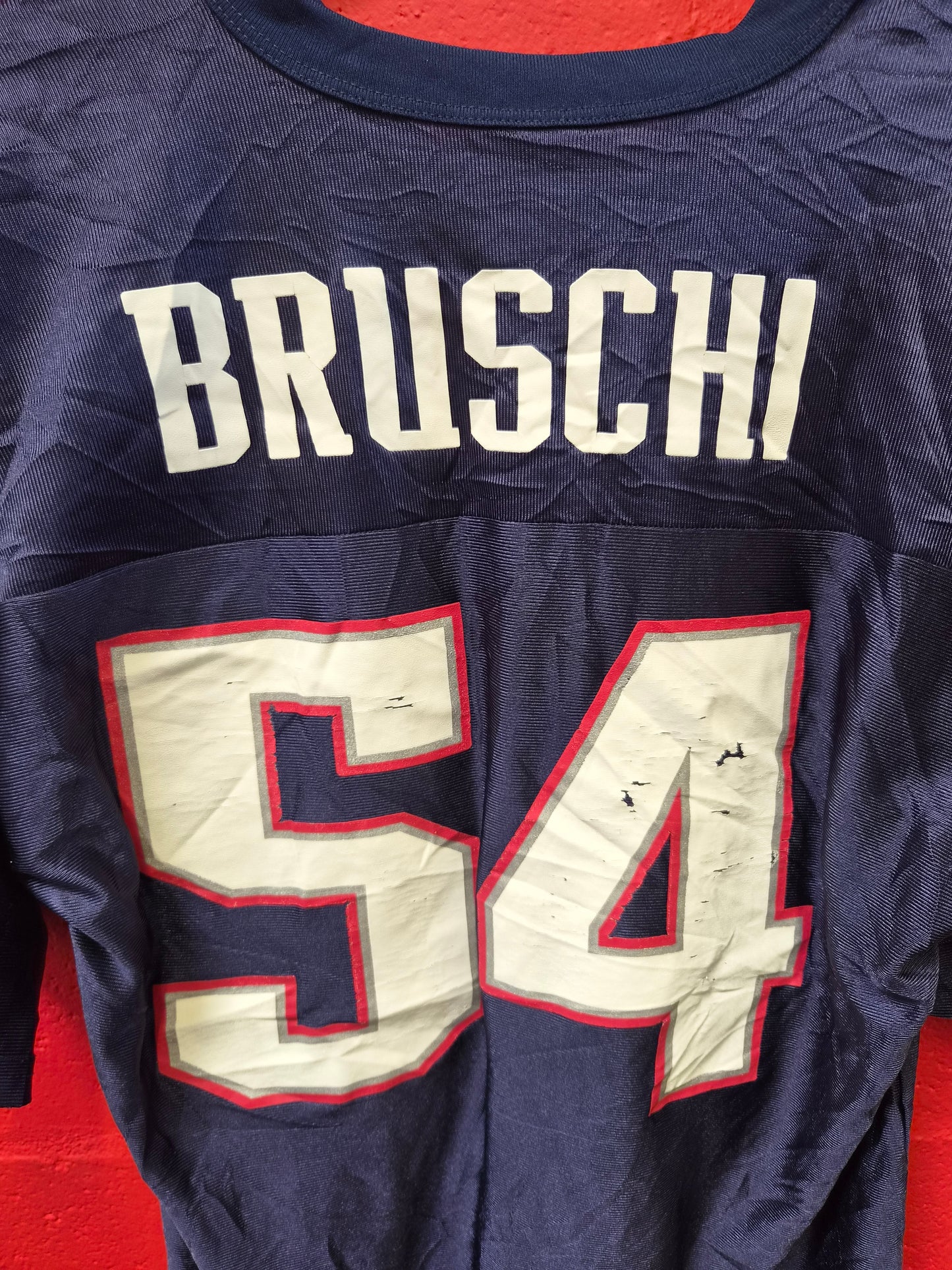 NFL New England Patriots Jersey, #54 Bruschi, Navy, Size Medium