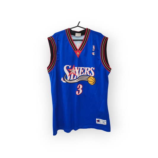 Champion Philadelphia 76ers NBA Jersey, Blue, Size XL
