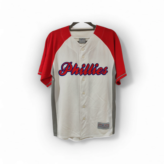 MLB Philadelphia Phillies Baseball Jersey, #8 Vinctorino, White/Red, Size Medium