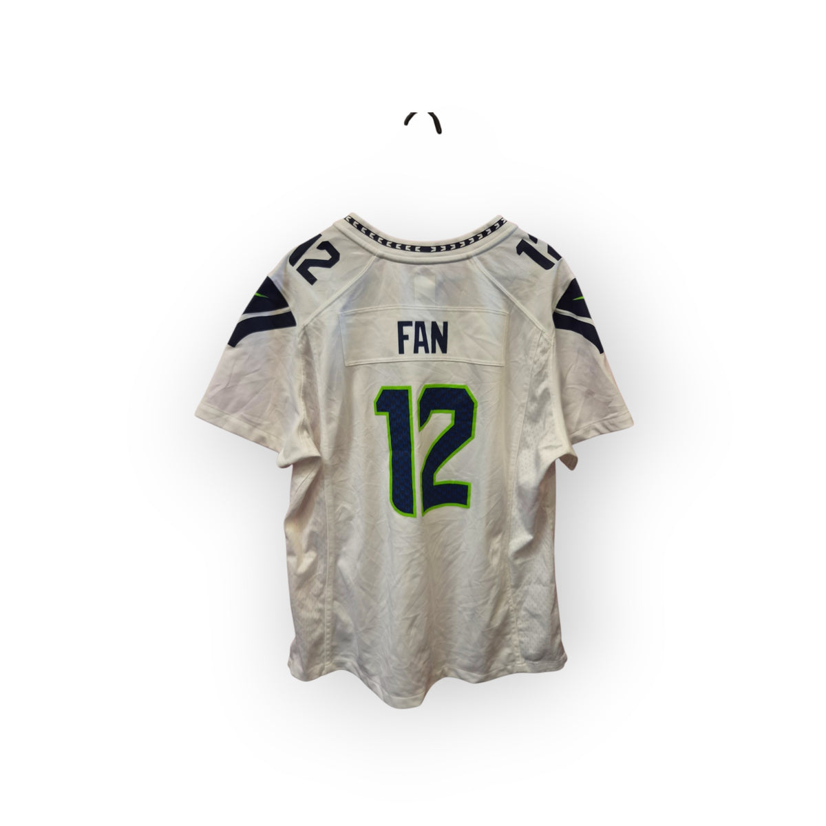 Women's Nike Seattle Seahawks NFL Jersey, #12 Fan, White, Size XL