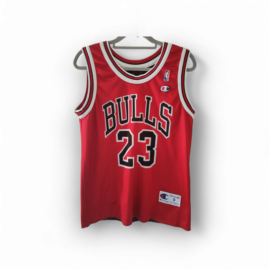 Champion Chicago Bulls Reversible Home And Road Jersey, #23 Jordan, Size Small