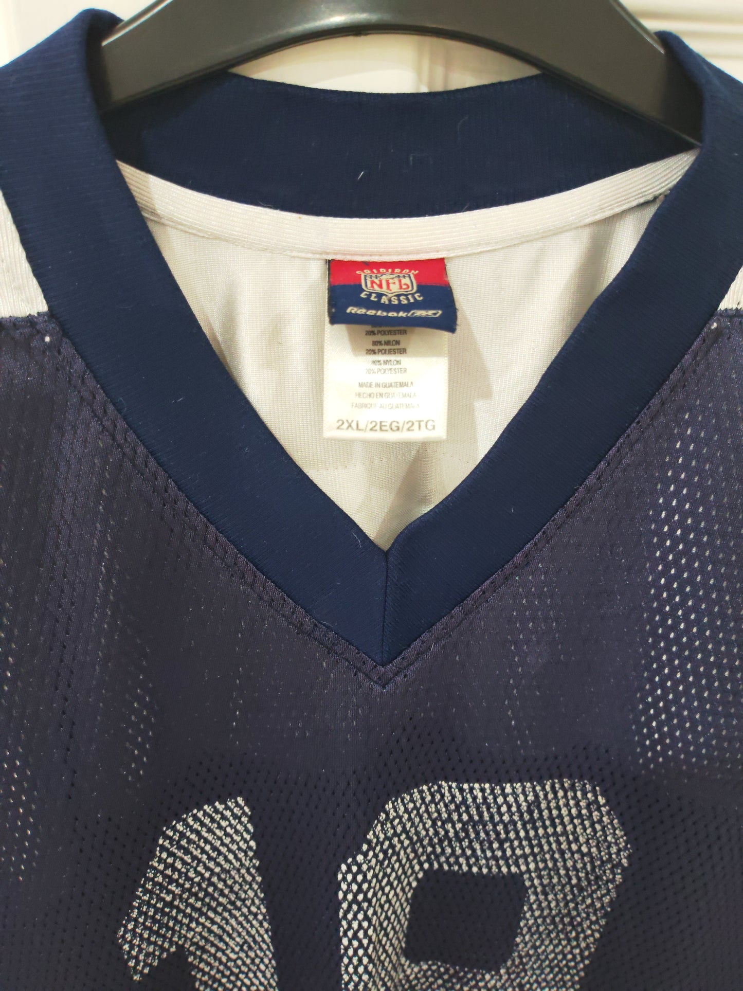 Reebok Throwback Dallas Cowboys NFL Jersey, #19 K. Johnson, Navy Blue, Size XXL