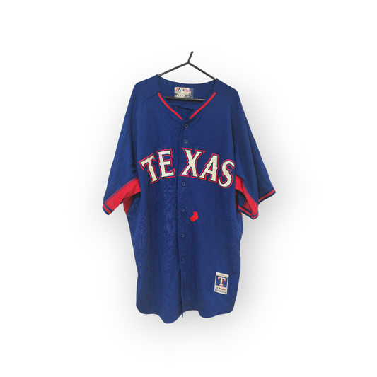 Majestic Texas Rangers MLB Baseball Jersey, Blue, Size 52/XL