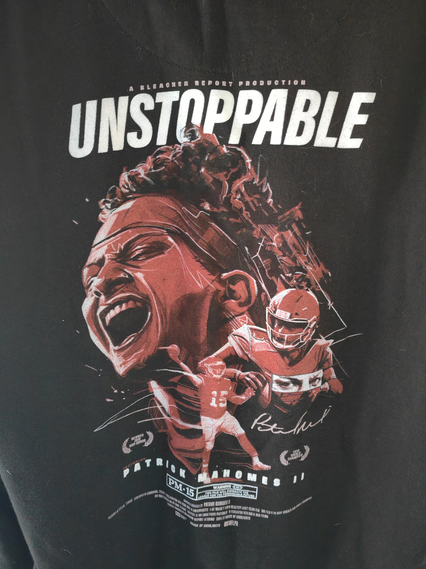 Bleacher Report Unstoppable Patrick Mahomes Hoodie, Black Size Large