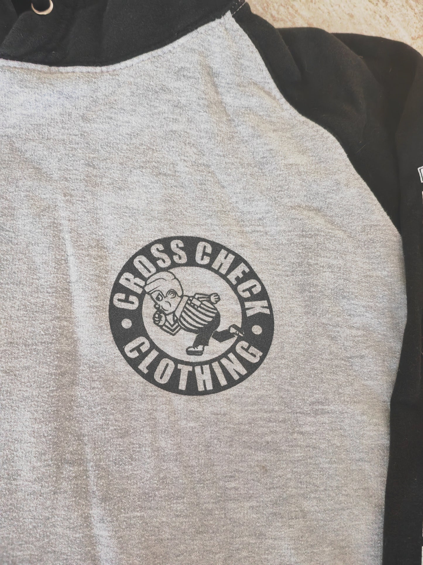 Cross Check Clothing Pullover Hoodie, Grey/Black, Size L