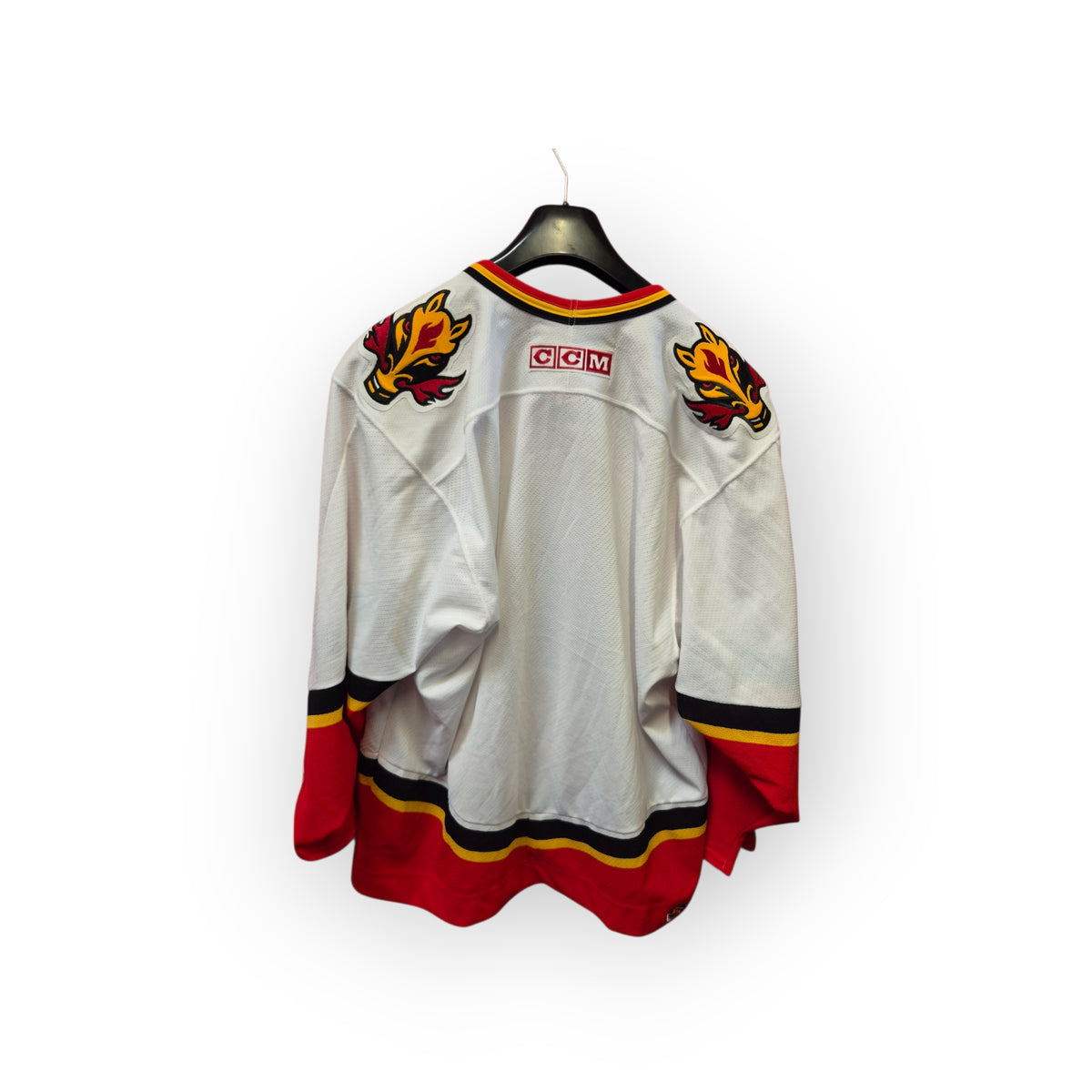 CCM Calgary Flames NHL Jersey, White, Size Large