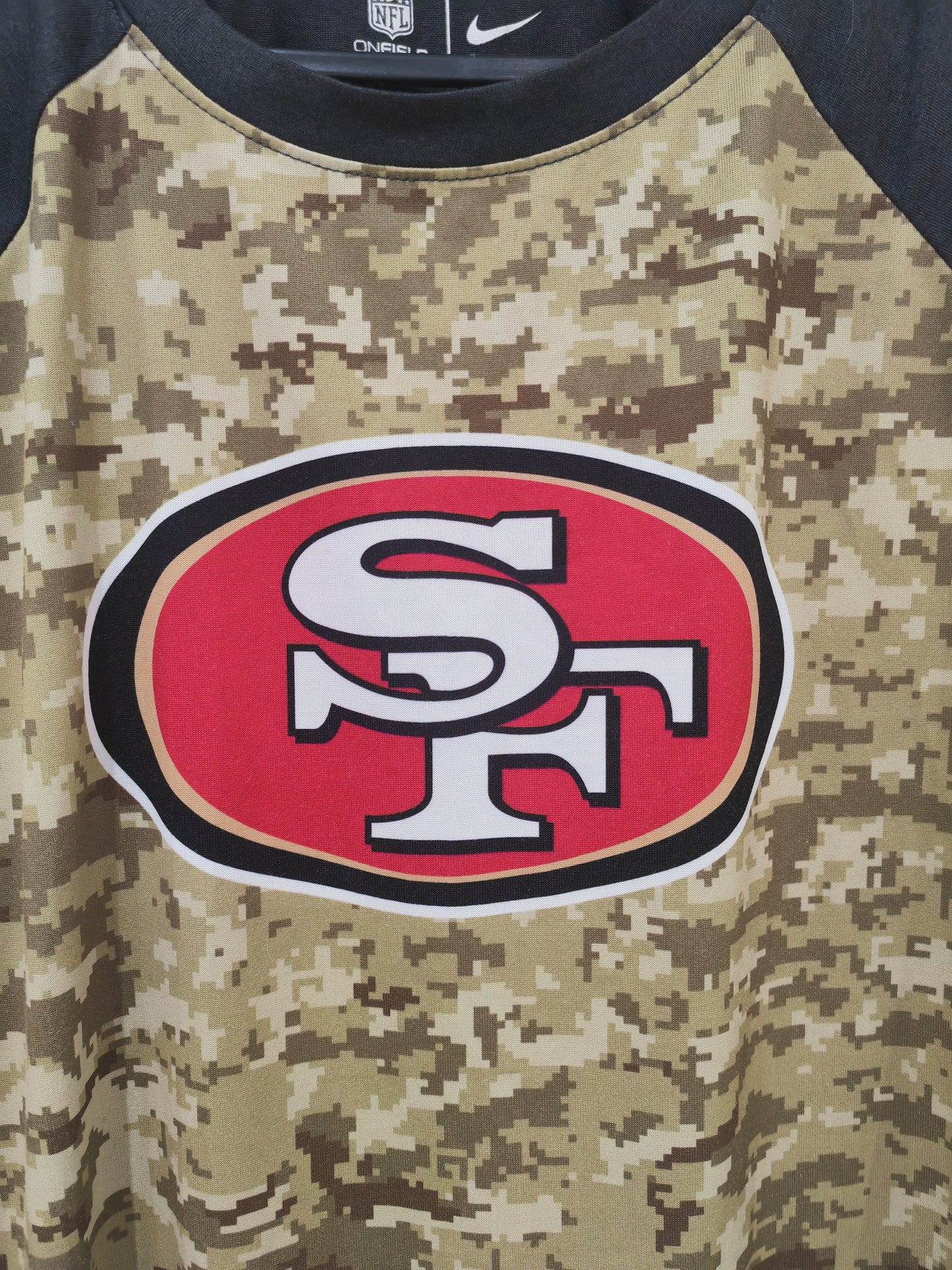 Nike San Francisco 49ers 3/4 Sleeve NFL Salute To Service T Shirt, Size Medium