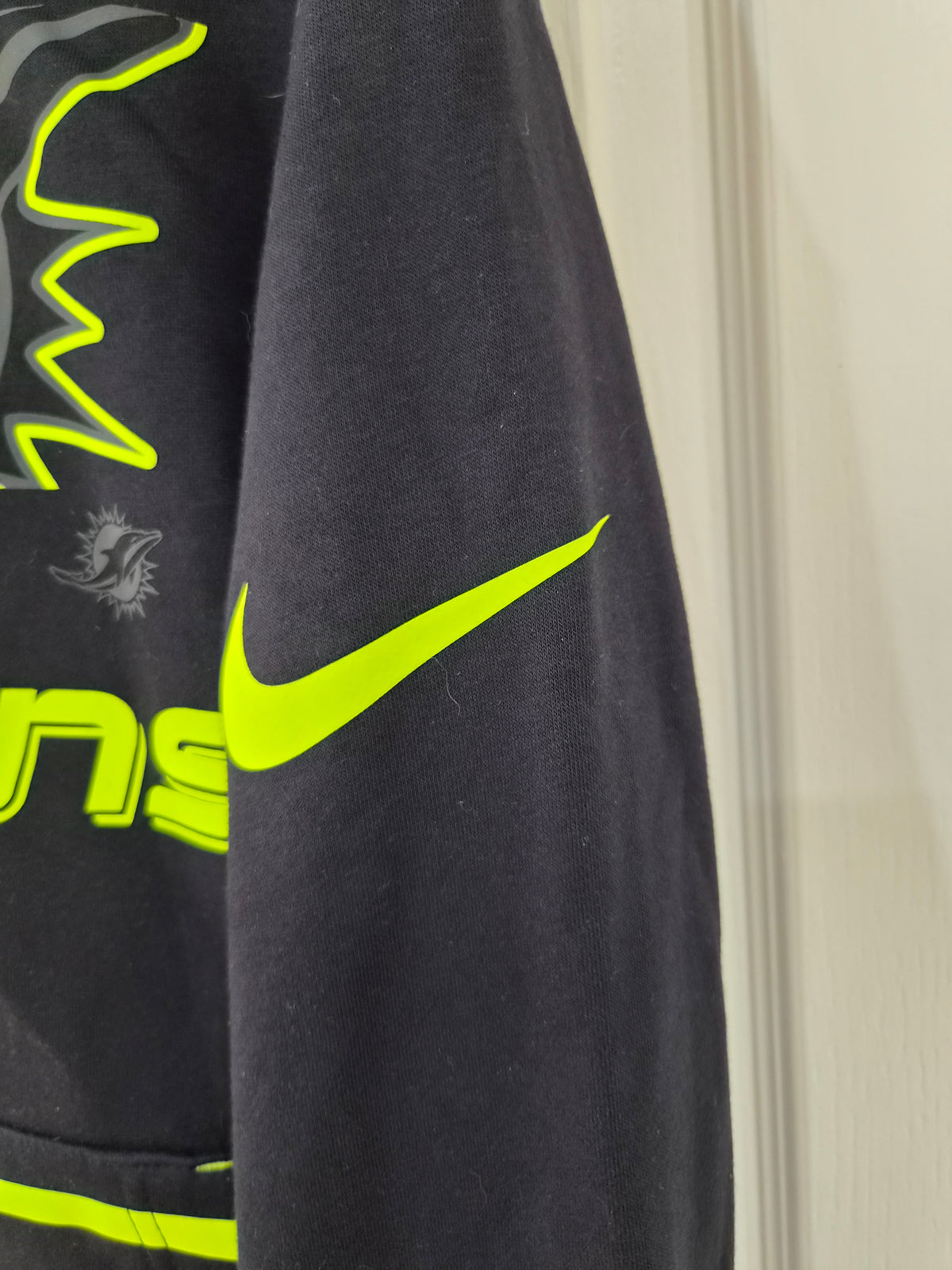 Nike Miami Dolphins NFL Volt Pullover Hoodie, Black/Yellow, Size Small