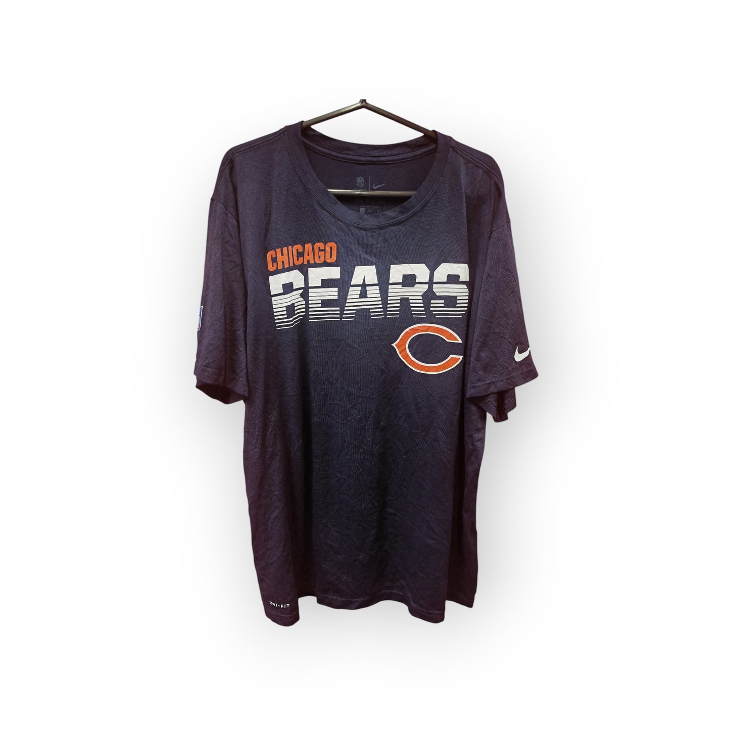 Nike Dri-Fit Chicago Bears NFL Short Sleeve T Shirt, Navy, Size XL