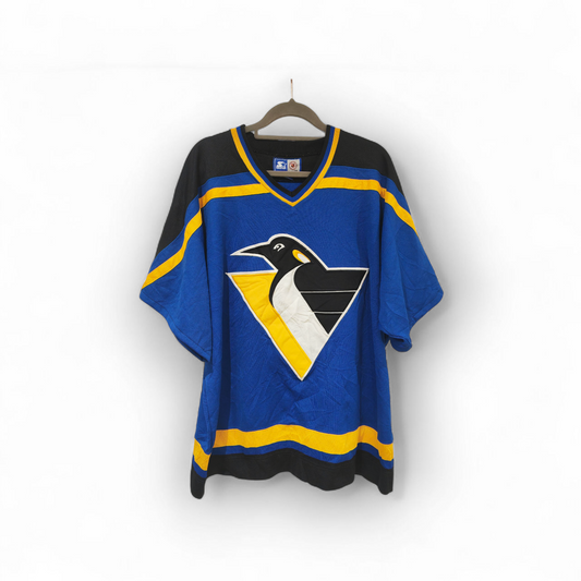 Starter Pittsburgh Penguins Short Sleeve Hockey Jersey, Blue, Size XXL