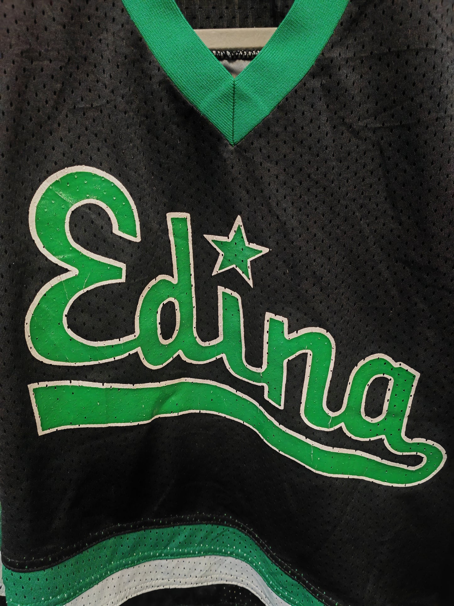 Baka Edina Hockey Jersey, #6 Teasdale, Black/Green, Size Small