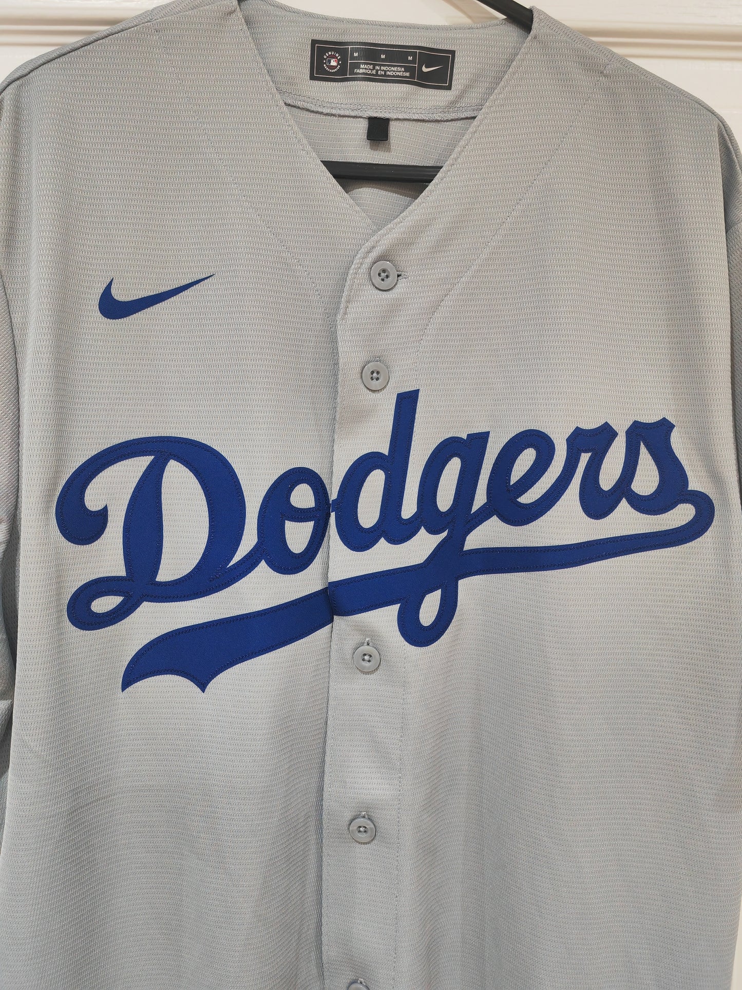 Nike Los Angeles Dodgers MLB Baseball Jersey, Grey, Size Medium