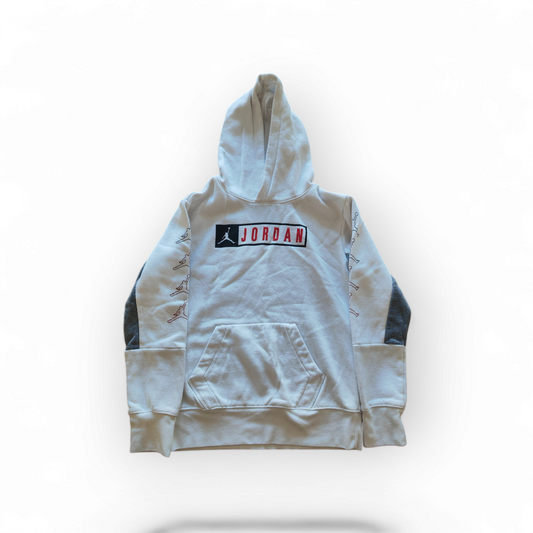 Youth Jordan Pullover Hoodie, White, Size YM 10-12 Years