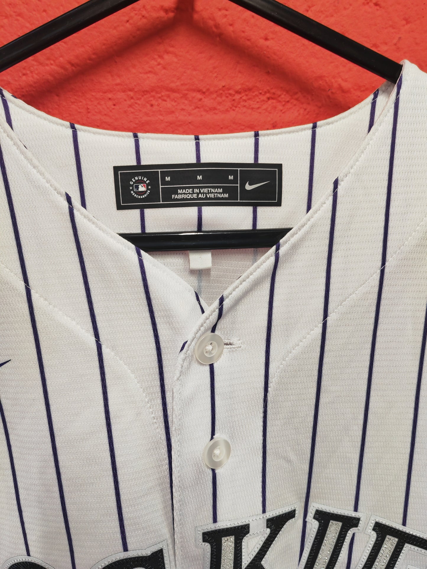 Nike Colorado Rockies MLB Baseball Jersey, White, Size Medium