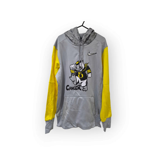 Nike Oregon Ducks Stomp Cancer NCAA Pullover Hoodie, Grey, Size Small