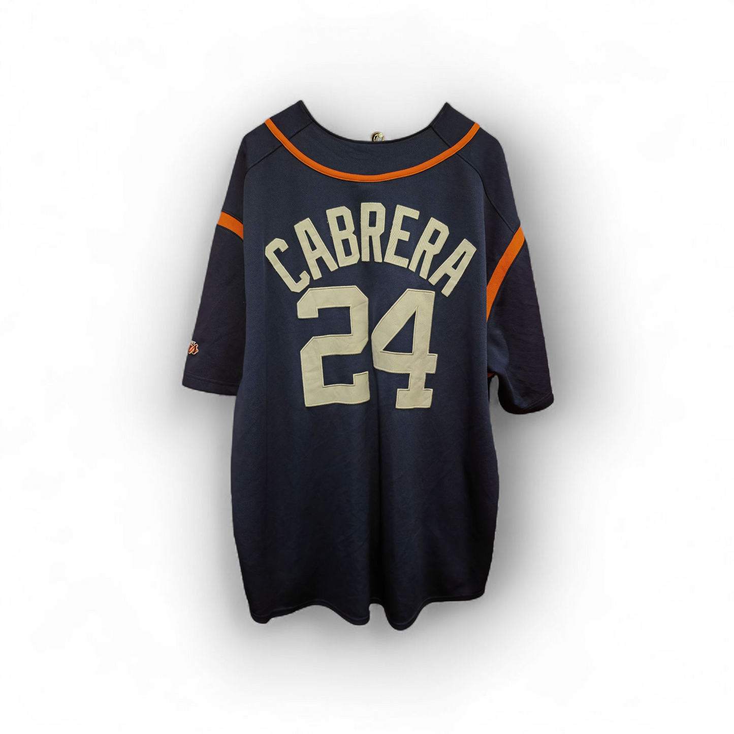 Majestic Detroit Tigers MLB Baseball Jersey, #24 Cabrera, Navy Blue, Size XXL