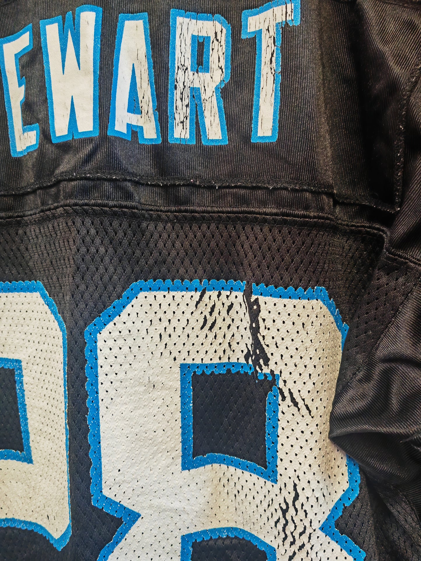 Reebok Carolina Panthers NFL Jersey, #28 Stewart, Black, Size Large