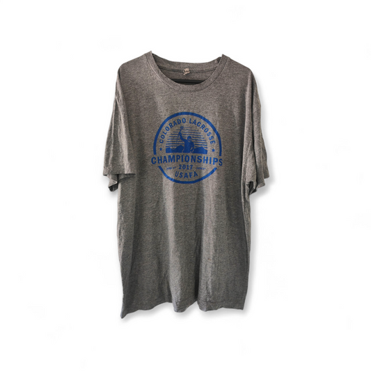Next Level Apparel Colorado Lacrosse Championships T Shirt, Grey, Size XL