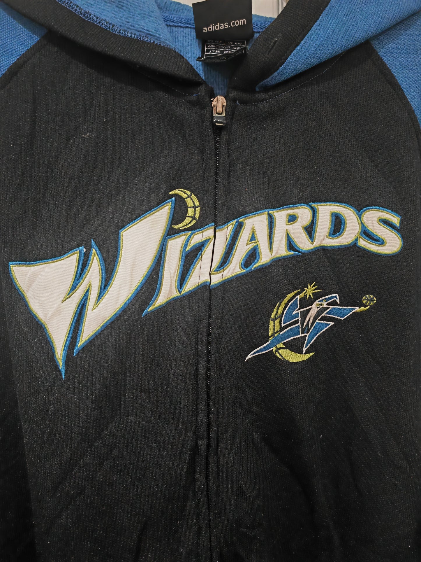 Adidas Washington Wizards NBA Full Zip Hoodie, Black/Blue, Size XXL