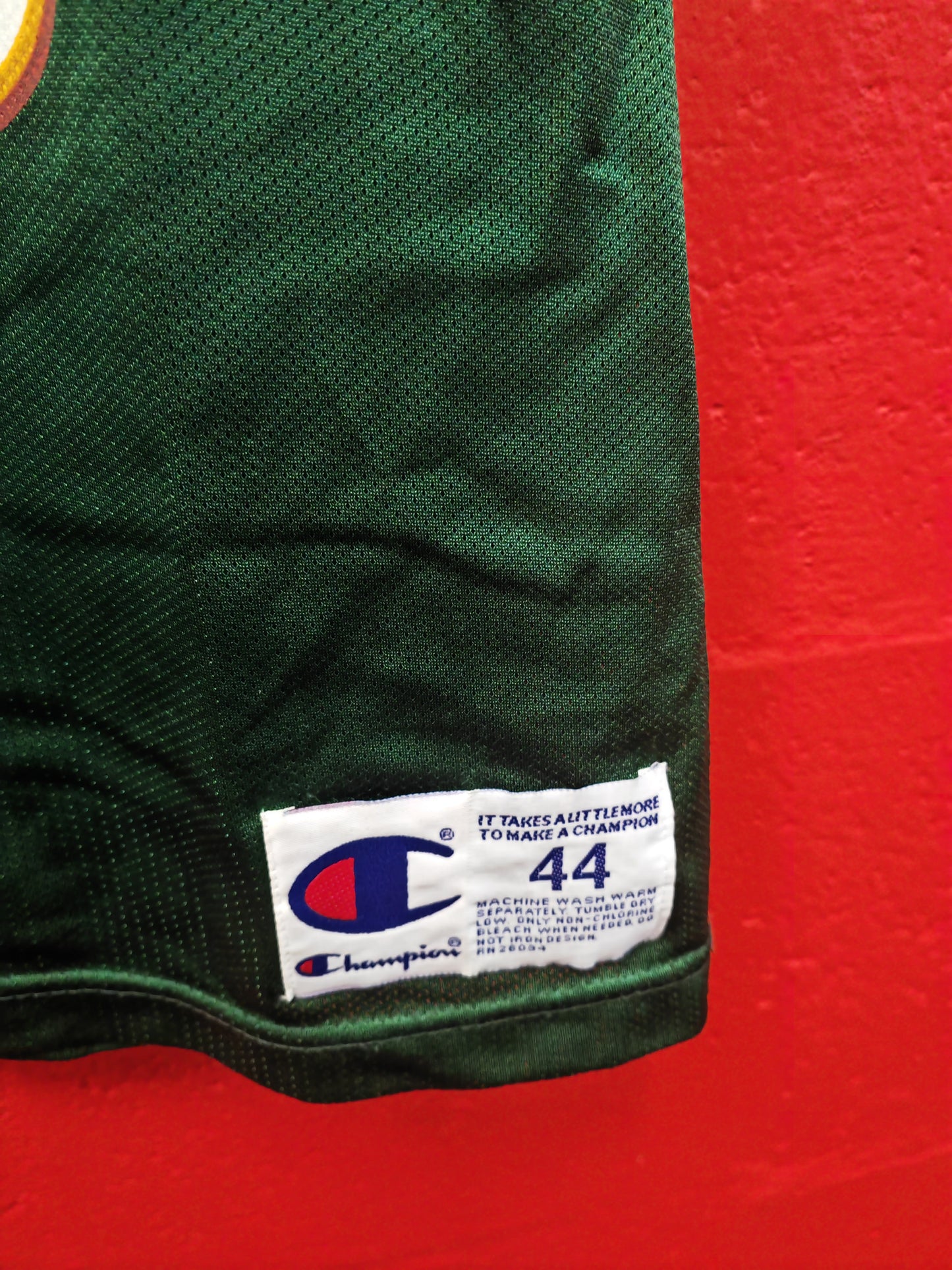 Champion Seattle Supersonics NBA Jersey, #40 Kemp, Green, Size 44 M/L