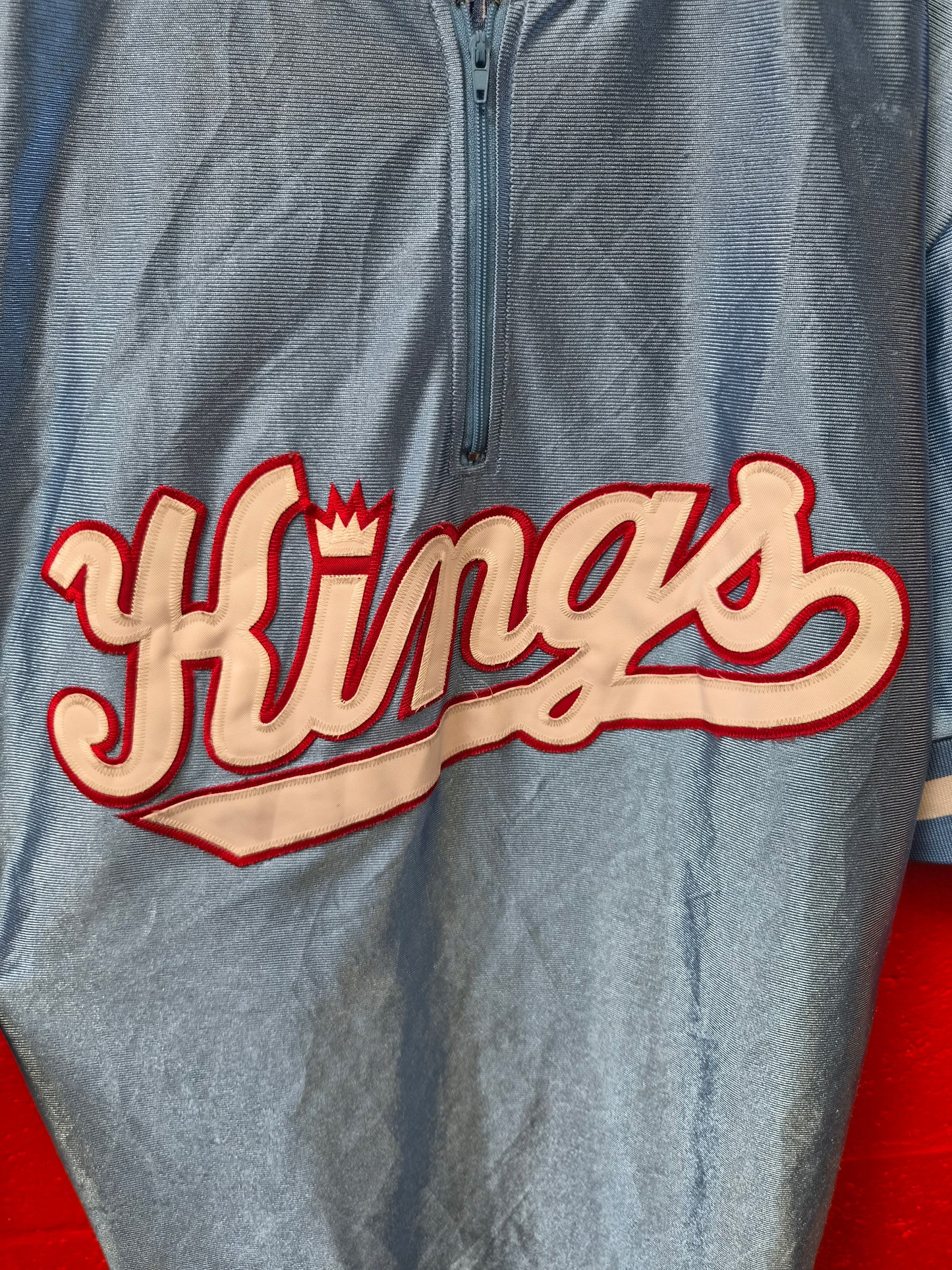 Majestic Hardwood Classics Sacramento Kings NBA 1/4 Zip Sideline Jersey, Size Large
