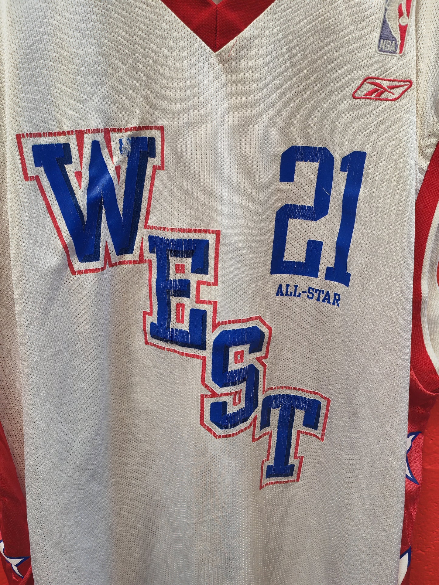 Reebok 2004 NBA West All Star Jersey, #21 Duncan, White, Size XL