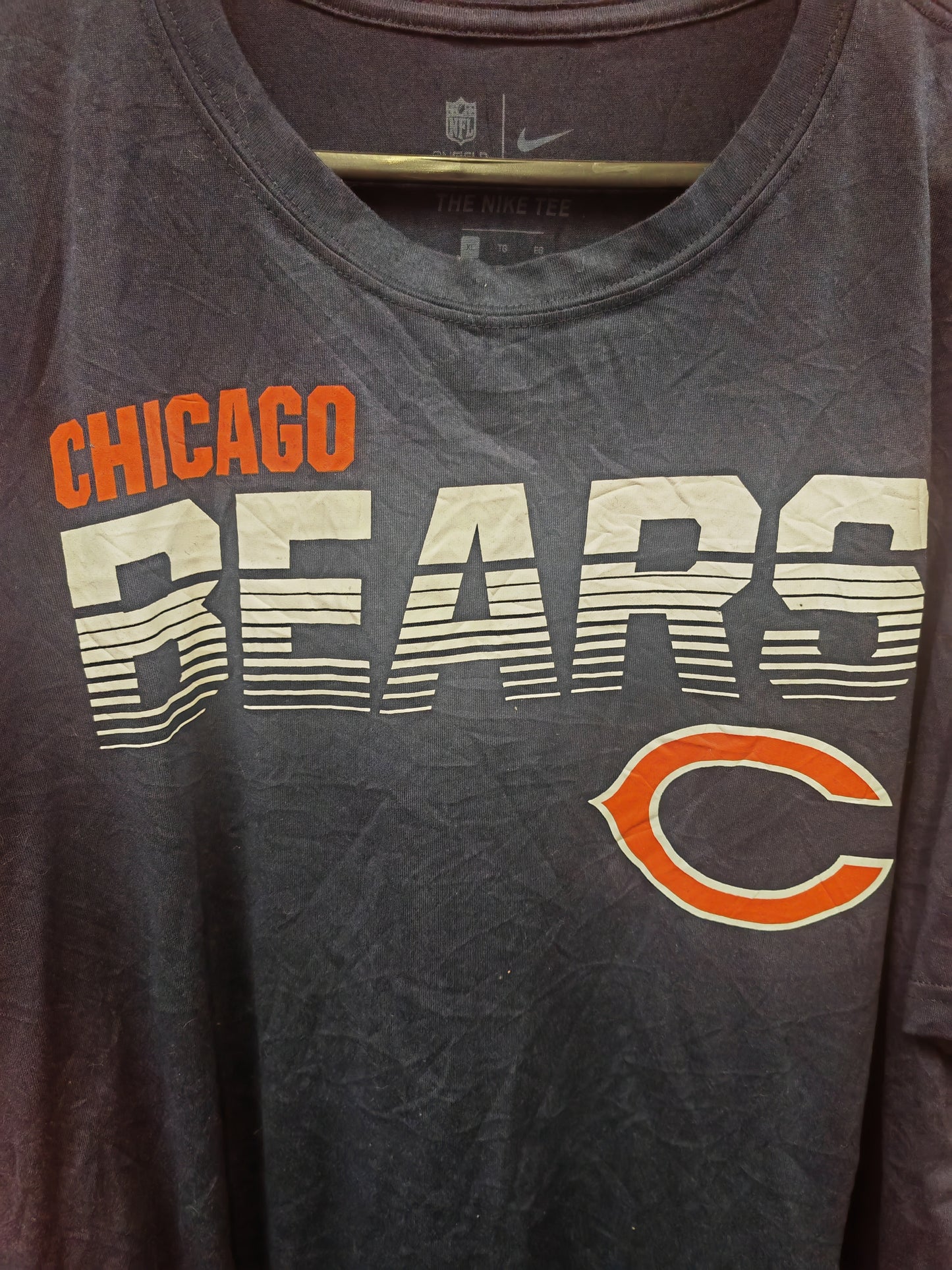 Nike Dri-Fit Chicago Bears NFL Short Sleeve T Shirt, Navy, Size XL