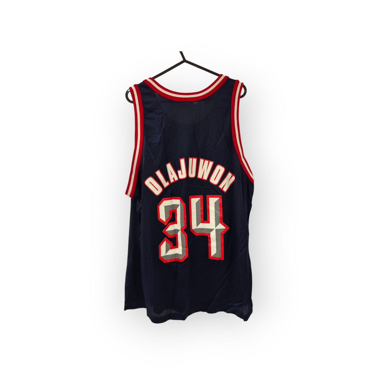 Champion Houston Rockets NBA Jersey, #34 Olajuwon, Navy Blue, Size 44 M/L
