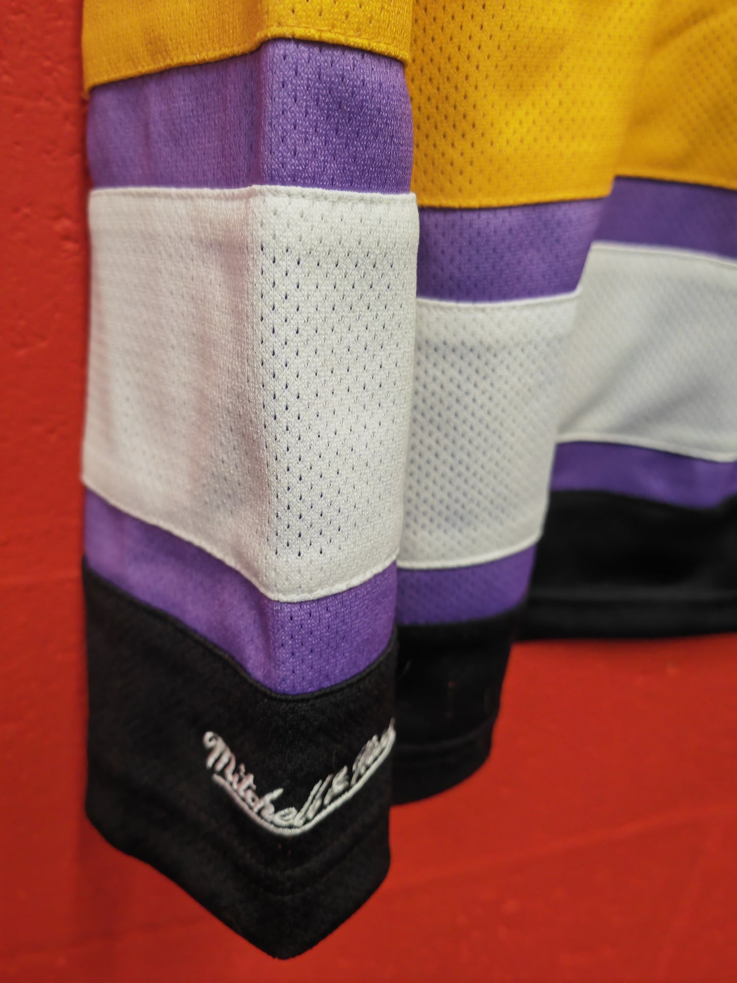 Mitchell & Ness Los Angeles Lakers Hockey Style Jersey, Size Medium