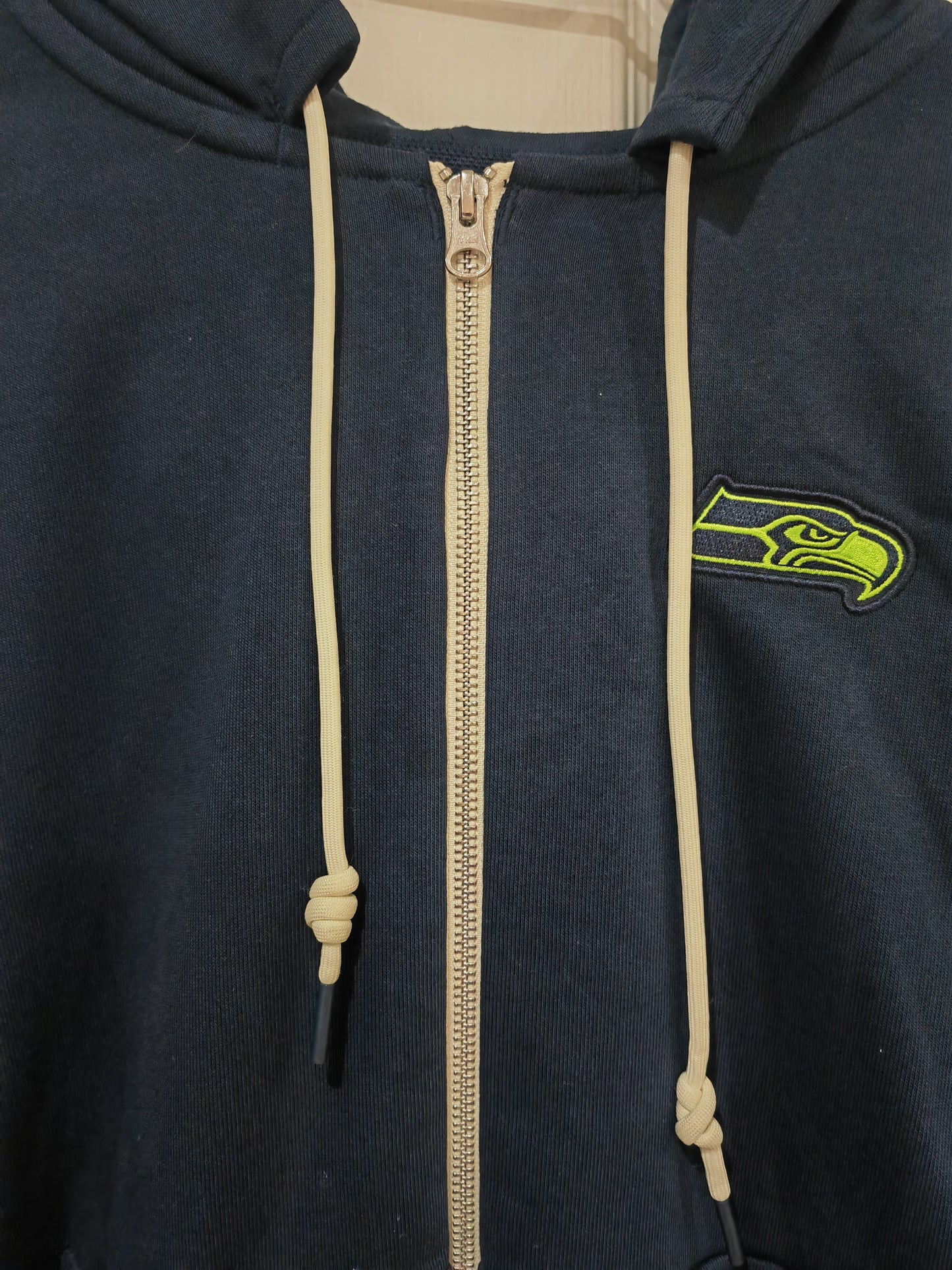 Nike Seattle Seahawks NFL Full Zip Hoodie, Navy Blue, Size Small
