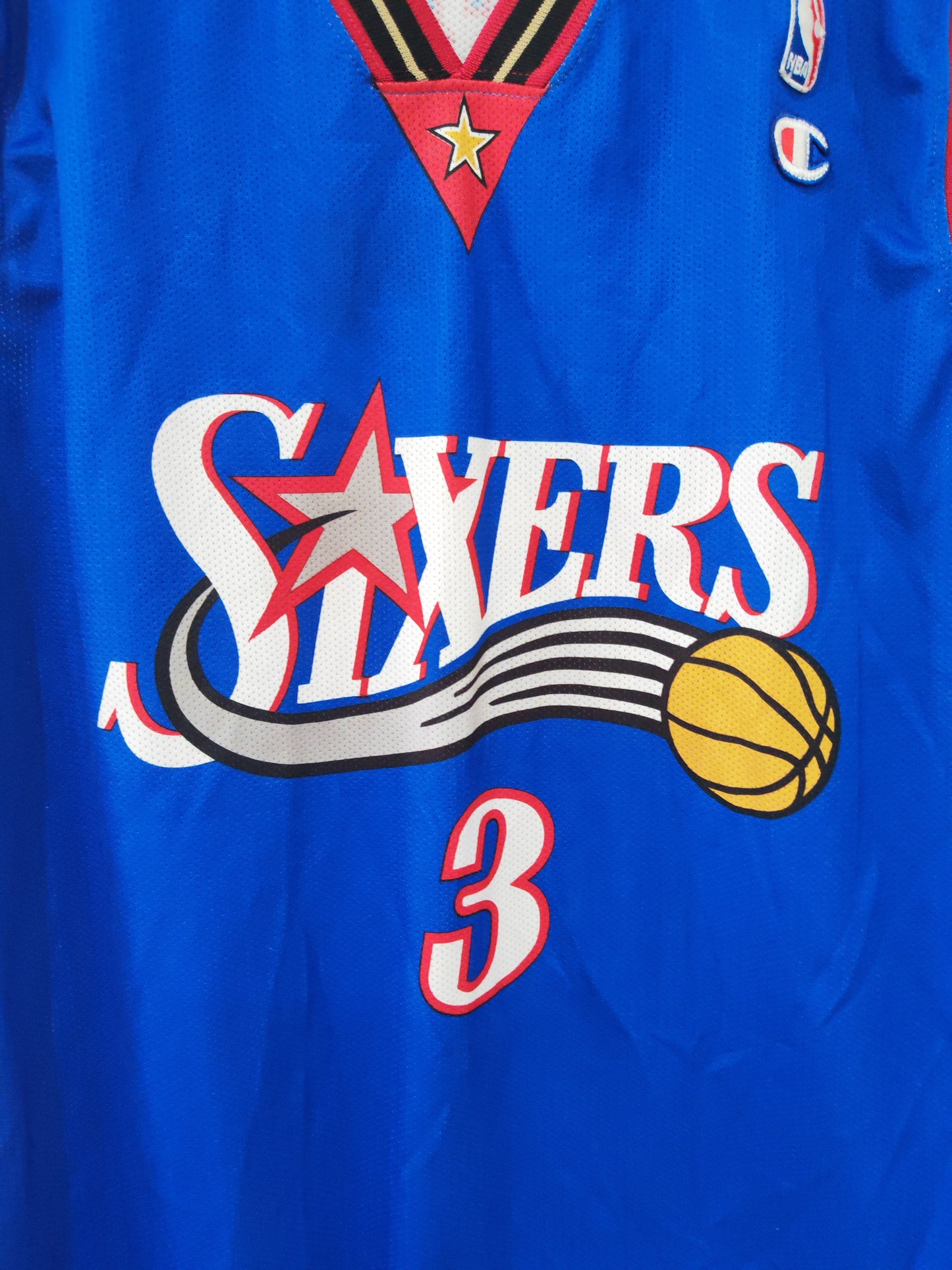 Champion Philadelphia 76ers NBA Jersey, Blue, Size XL