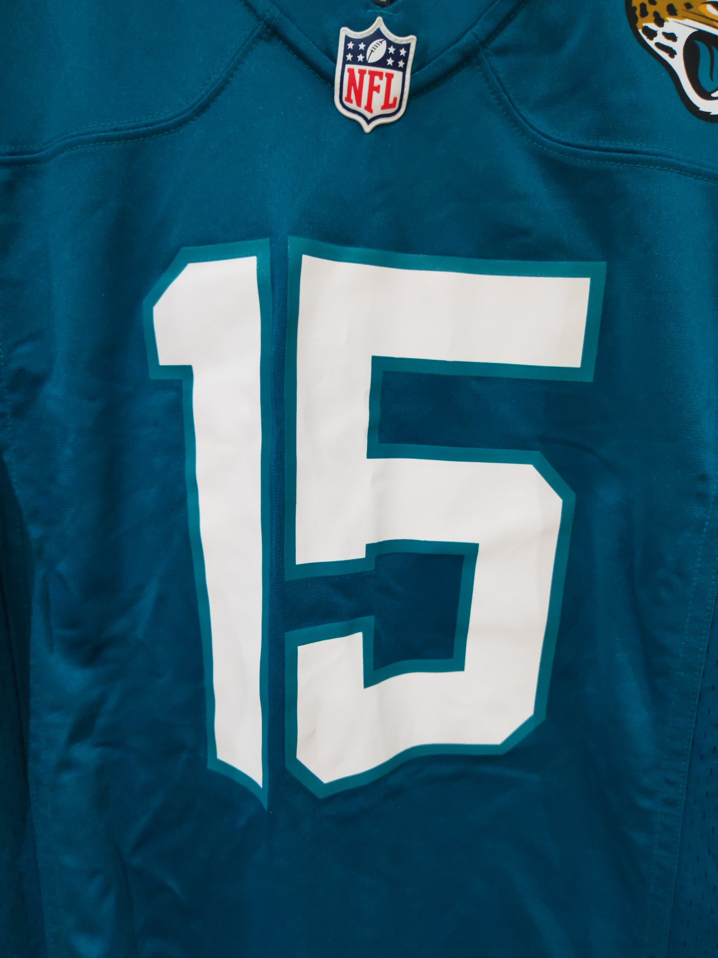 Nike Jacksonville Jaguars NFL Jersey, #15 Minshew III, Turquoise, Size Medium