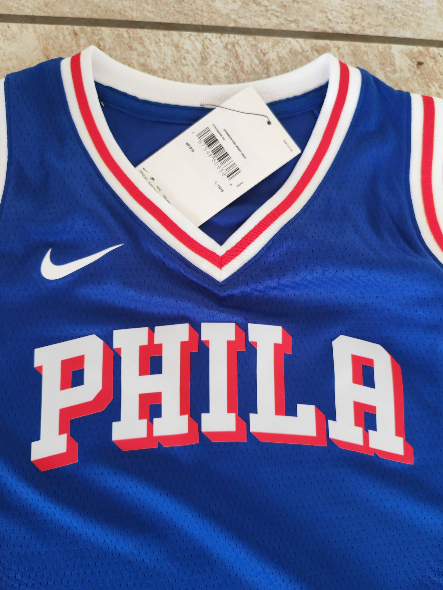 Youth Nike Brand New Philadelphia 76ers Blank NBA Basketball Jersey, Blue,  YL