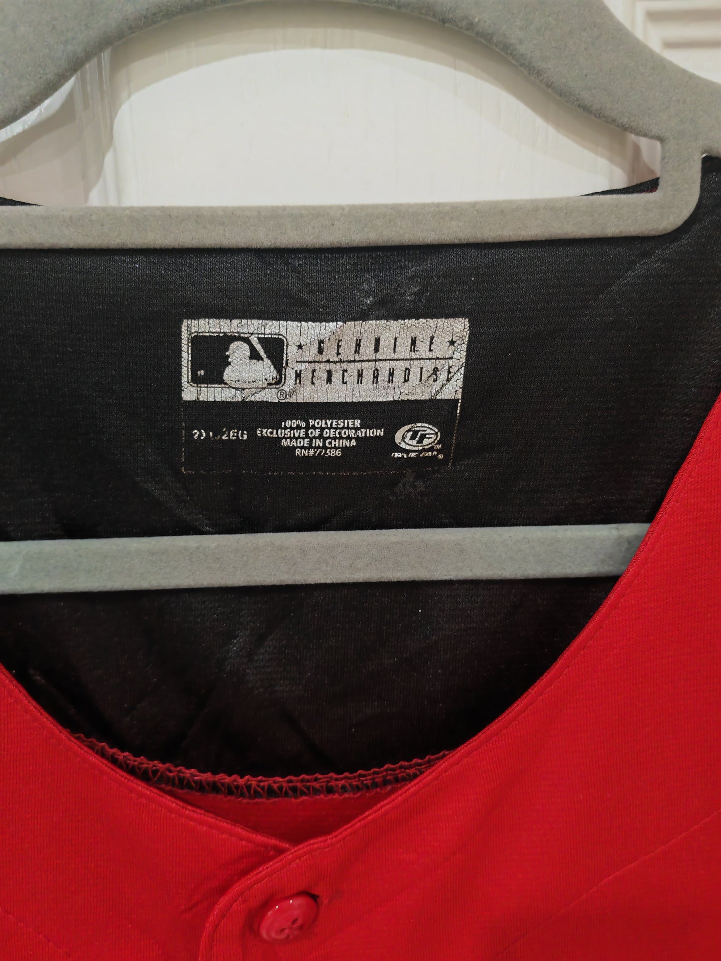 MLB True Fan Cincinnati Red Baseball Jersey, Red, Size XXL