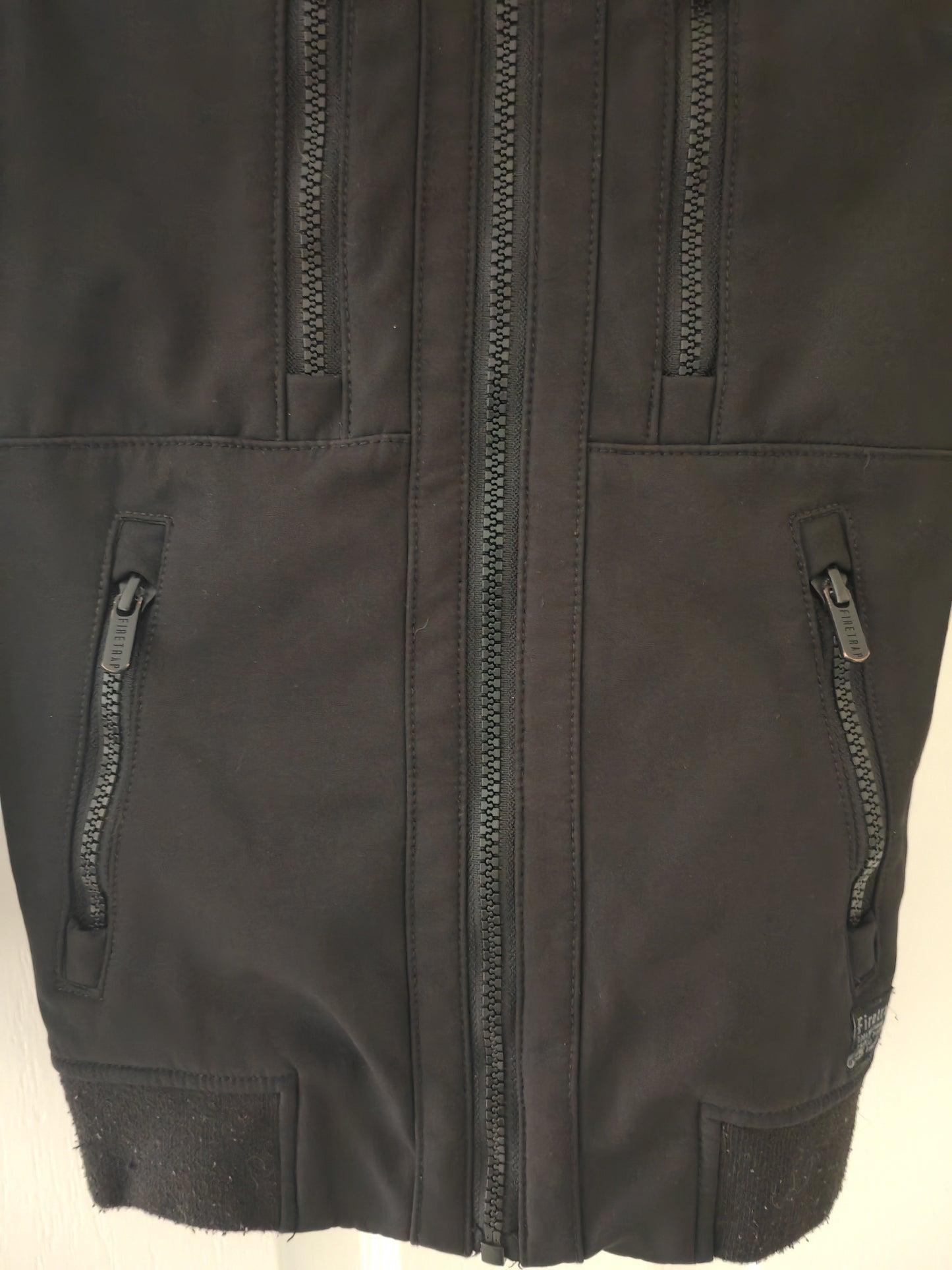 Youth Firetrap Full Zip, Hooded Jacket, Black, Size 5-6 Years