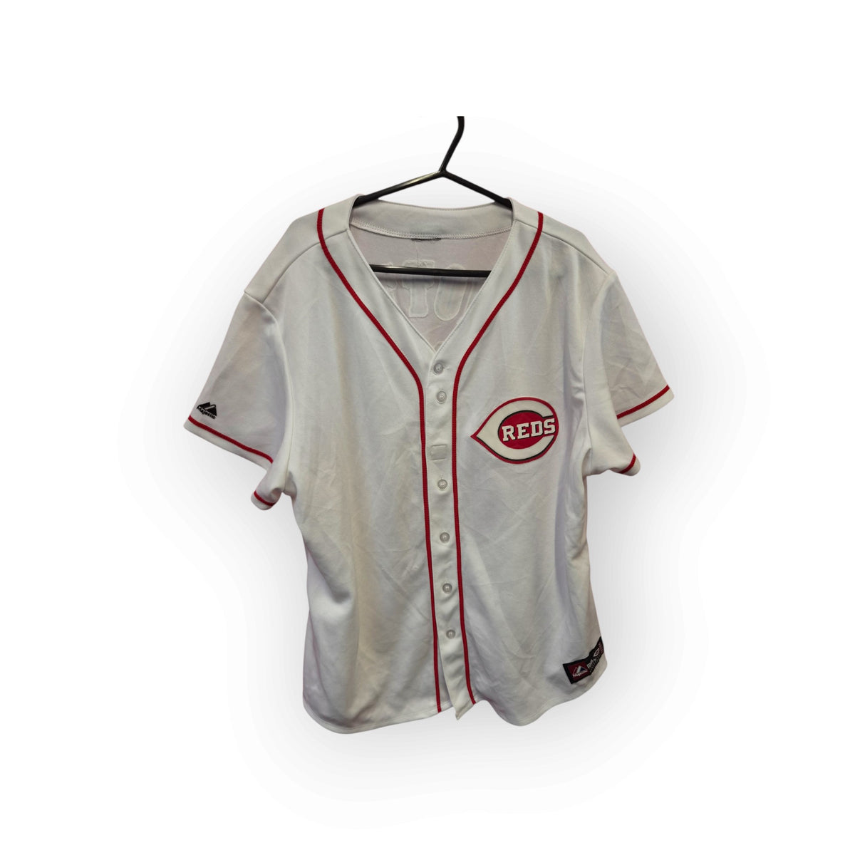 Women's Majestic Cincinatti Reds MLB Baseball Jersey, #19 Votto, White, Size XL